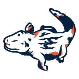 Cocodrilo vista superior duotono Diseño PNG