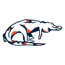 Duotono de cocodrilo caminando Diseño PNG