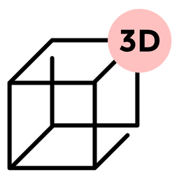Cube 3d face stroke PNG Design