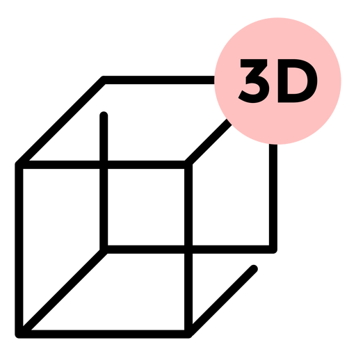 Cube 3d face stroke PNG Design