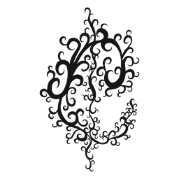 Cut time musical symbol swirl PNG Design