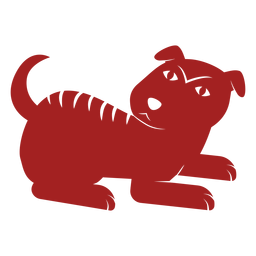 Dog puppy chinese astrology silhouette PNG Design