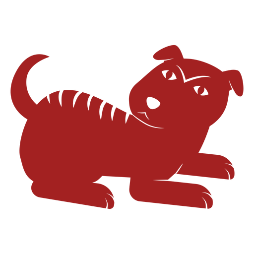 Chinesische Astrologie-Silhouette des Hundewelpen PNG-Design