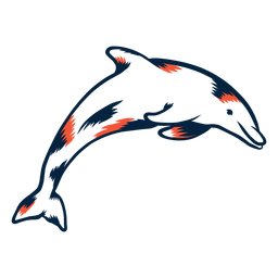 Dolphin jumping duotone PNG Design