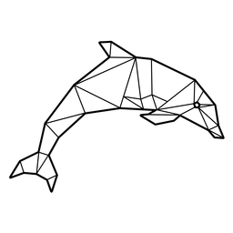 Dolphin jumping polygonal PNG Design