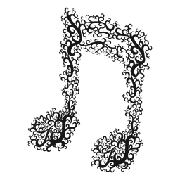 Double beamed musical note swirl PNG Design Transparent PNG