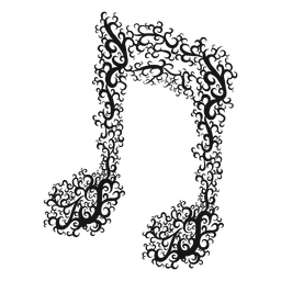 Nota musical de doble haz. Diseño PNG