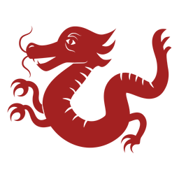 Silhueta de astrologia chinesa em escala de cauda de dragão Desenho PNG