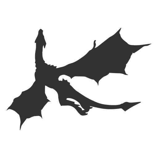 Silhueta de asa de cauda de dragão Desenho PNG
