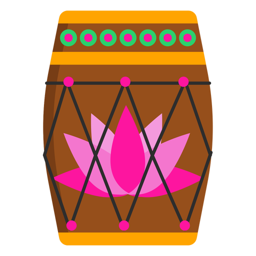 Drum pattern circle lotus flat PNG Design