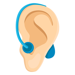 Ear deafness earlobe deaf aid hearing aid illustration PNG Design