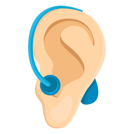 Ear deafness earlobe deaf aid hearing aid illustration PNG Design