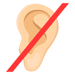 Ear deafness earlobe sign illustration PNG Design