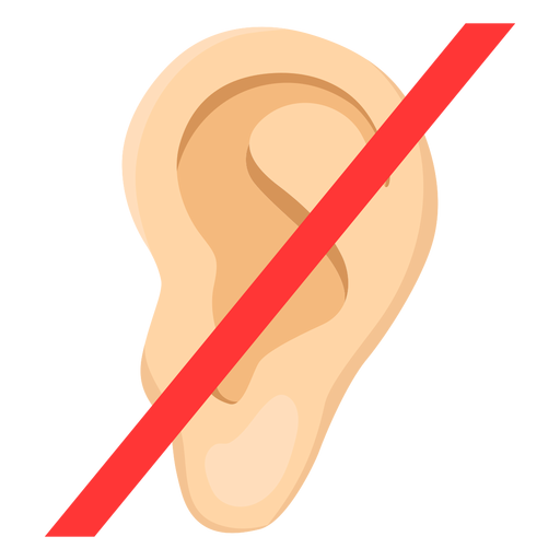 Ear deafness earlobe sign illustration PNG Design