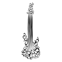 Electric guitar instrument swirl icon PNG Design Transparent PNG