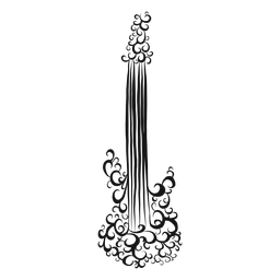 Icono de guitarra eléctrica instrumento remolino Icono de guitarra eléctrica instrumento remolino