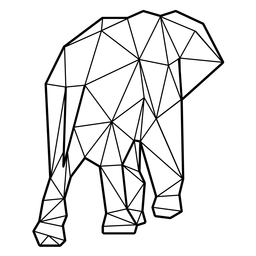 Elefantenrückansicht polygonal PNG-Design
