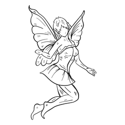 Fairy jumping line PNG Design