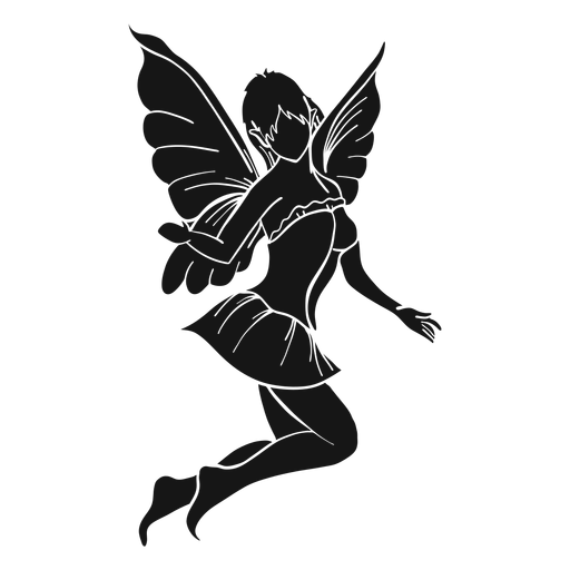 Fairy jumping silhouette