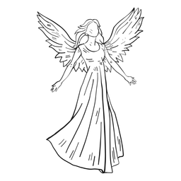 Female angel line PNG Design Transparent PNG