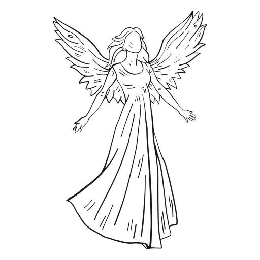 Linha feminina anjo Desenho PNG