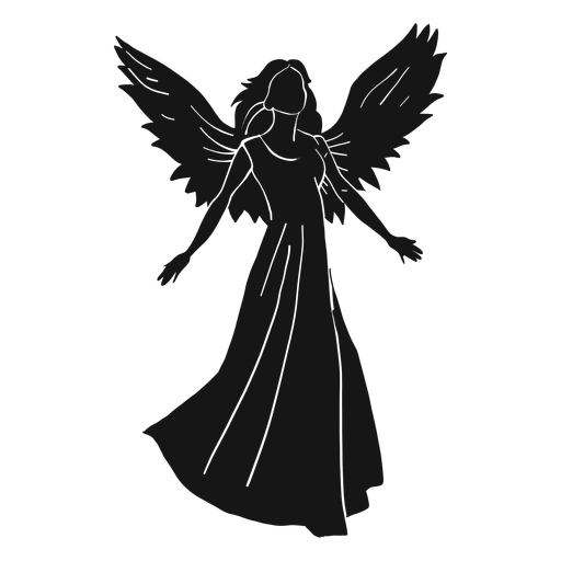 Female angel silhouette PNG Design