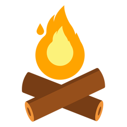 Fire campfire log flat PNG Design
