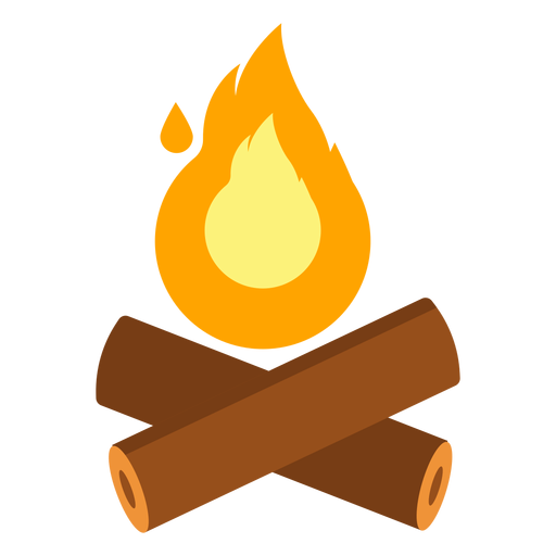 Fire campfire log flat PNG Design