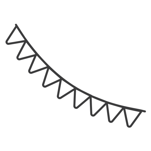 Bandera de trazo de cuerda de guirnalda Diseño PNG