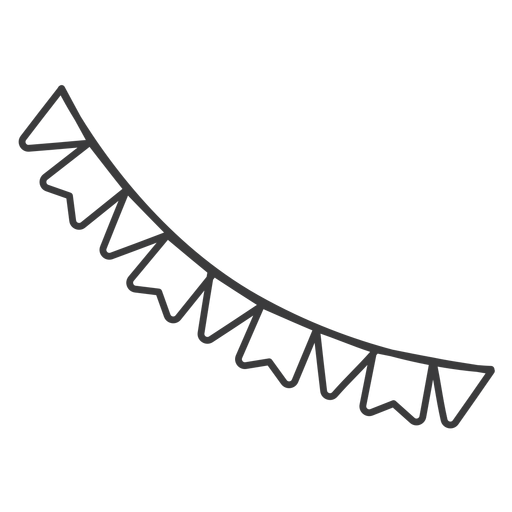Bandera de trazo de guirnalda de cuerda Diseño PNG