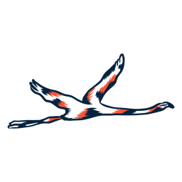 Flamingo voando duotônico Desenho PNG