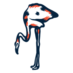 Flamingo side view duotone PNG Design