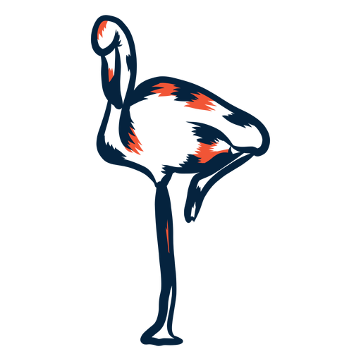 Flamingo duotônico em pé Desenho PNG