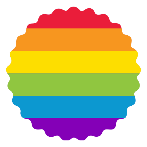 Etiqueta engomada lgbt del arco iris de la insignia de la flor Diseño PNG
