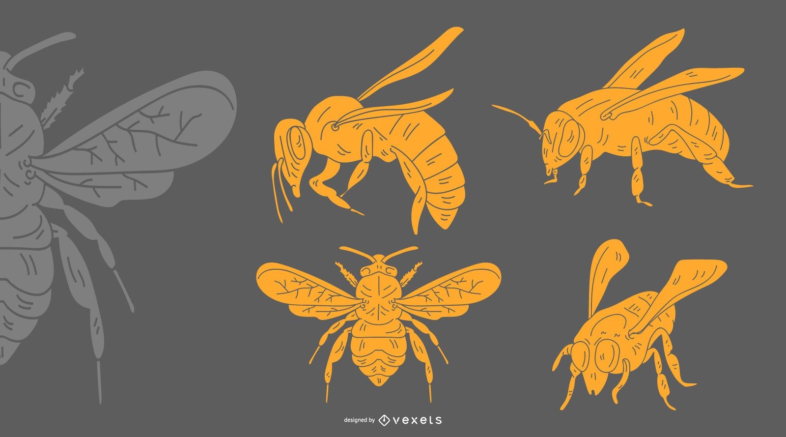 Design de abelha amarela