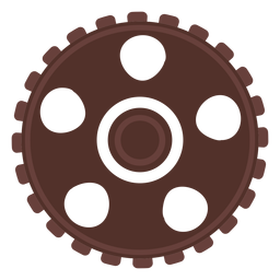 Gear gear wheel cogwheel pinion hole flat PNG Design