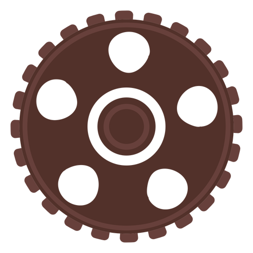 Gear gear wheel cogwheel pinion hole flat PNG Design