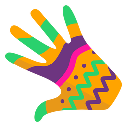 Glove hand finger palm pattern flat PNG Design