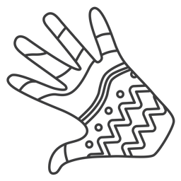 Glove hand finger palm pattern stroke PNG Design