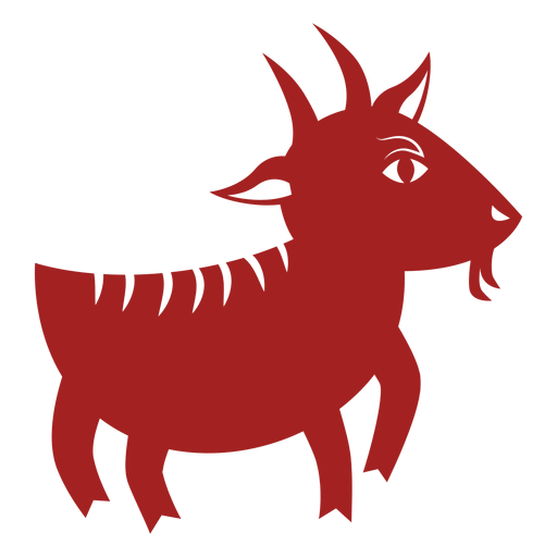 Silhueta de astrologia chinesa de chifre de casco de cabra