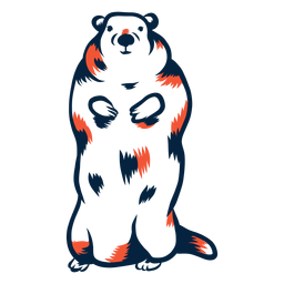Groundhog standing duotone PNG Design