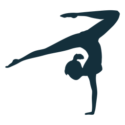 Gymnast exercise flexibility acrobatics silhouette sportswoman PNG Design