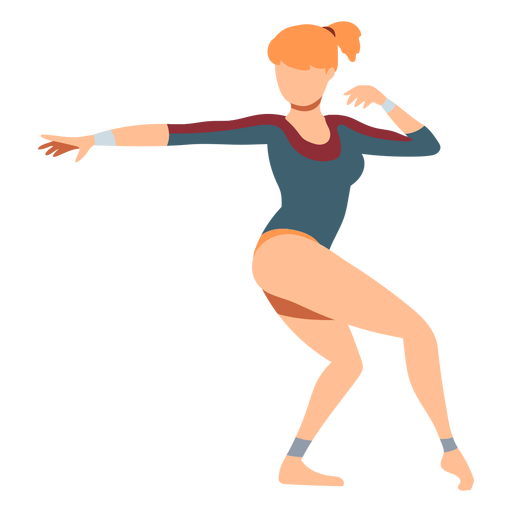 Gymnast exercise leotard body stocking acrobatics flexibility flat PNG Design