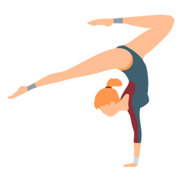 Gymnast exercise leotard body stocking flexibility acrobatics flat PNG Design