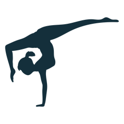 Gymnast flexibility acrobatics exercise performance silhouette PNG Design