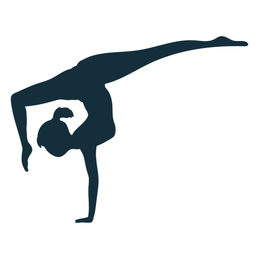 Gimnasta flexibilidad acrobacia ejercicio rendimiento silueta Diseño PNG