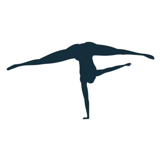 Ejercicio de acrobacias de flexibilidad de gimnasta divide silueta Diseño PNG