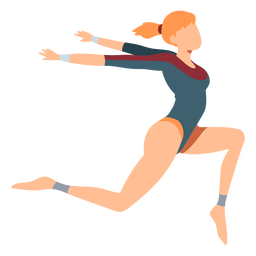 Gymnast leotard body stocking exercise acrobatics flexibility flat PNG Design