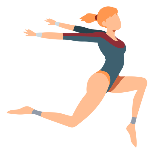 Gimnasta leotardo cuerpo media ejercicio acrobacia flexibilidad plana