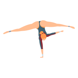 Gymnast leotard body stocking exercise acrobatics flexibility splits flat PNG Design